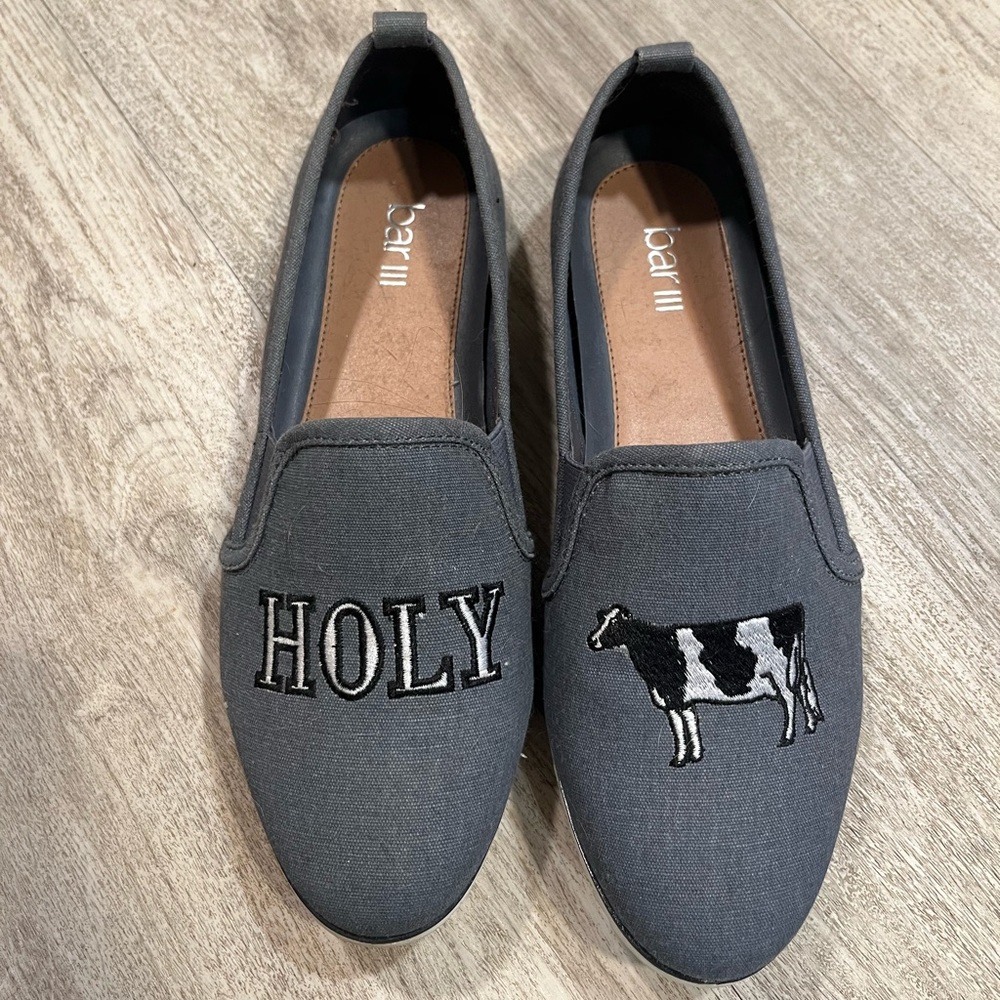 Holy Cow Bar III Blue Slip Ons Size 7